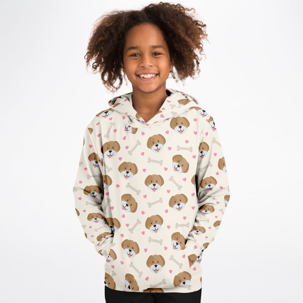 Girls Cute Puppy Dog Hoodie – Ultra Comfy & Stretchy, Cozy Fleece or Lightweight Sports Fabric, Double-Layer Hood & Kangaroo Pocket