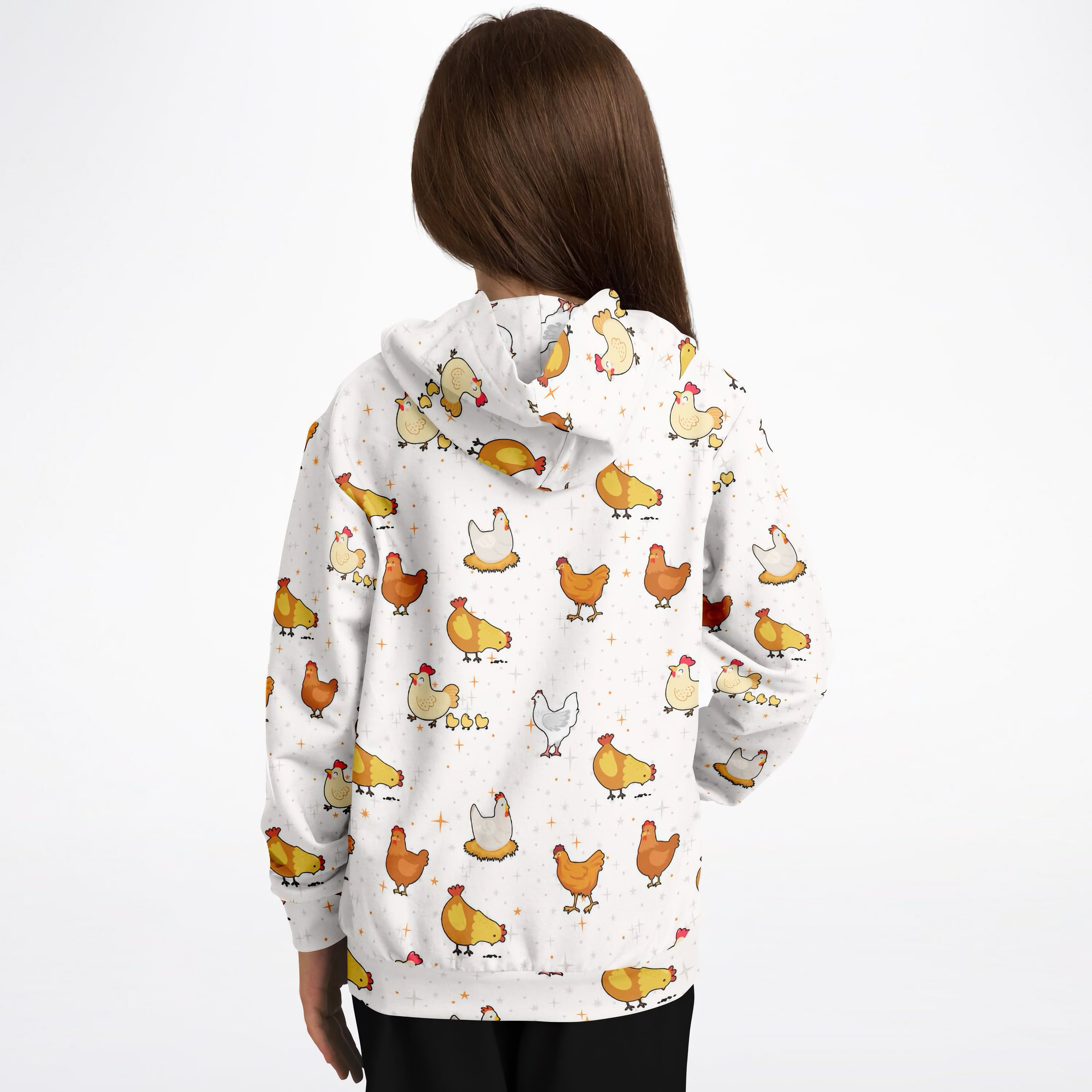 Kids Chicken Hoodie – Cozy Cotton Fleece or Lightweight Sports Fabric
