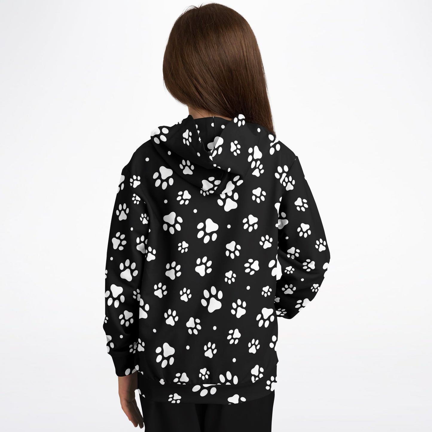 Kids Paw Print Hoodie – Cozy Cotton Fleece or Lightweight Sports Fabric