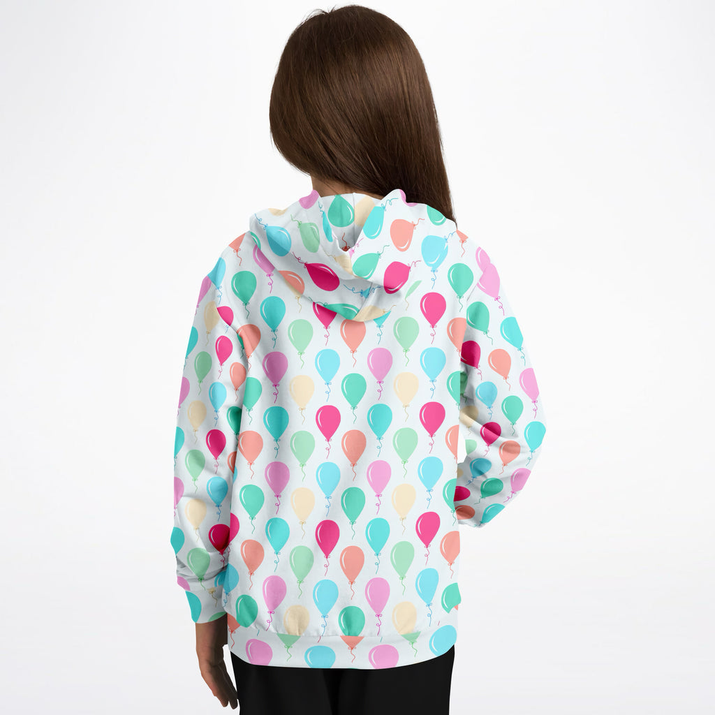 Kids Birthday Balloons Hoodie – Cozy Cotton Fleece or Lightweight Sports Fabric