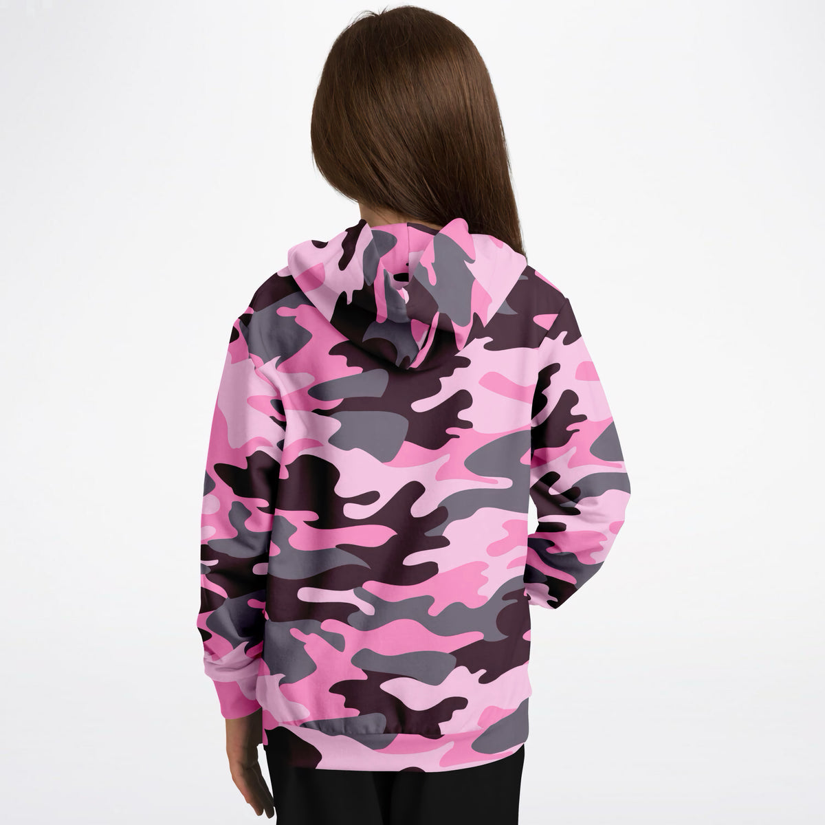 Girls Pink Camouflage Hoodie – Ultra Comfy & Stretchy, Cozy Fleece or Lightweight Sports Fabric, Double-Layer Hood & Kangaroo Pocket