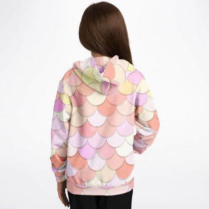 Girls Pink Mermaid Hoodie – Cozy Cotton Fleece or Lightweight Sports Fabric