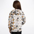 Girls Kawaii Cat Hoodie – Cozy Cotton Fleece or Lightweight Sports Fabric