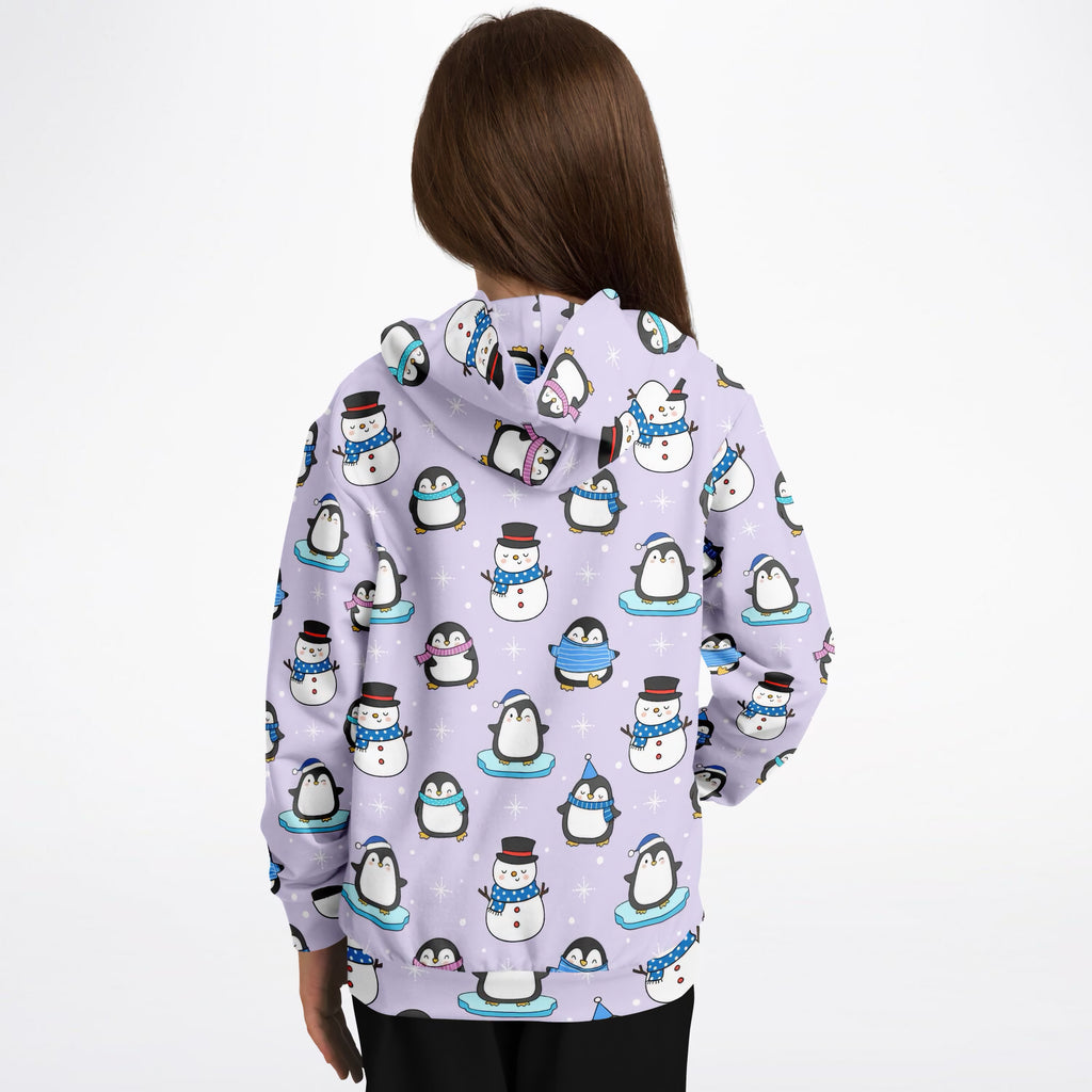 Kids Penguin Winter Hoodie – Ultra Comfy & Stretchy, Cozy Fleece or Lightweight Sports Fabric, Double-Layer Hood & Kangaroo Pocket