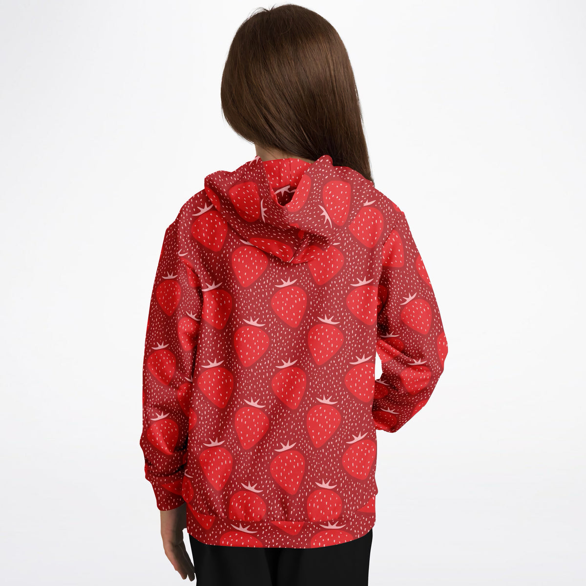 Kids Strawberry Hoodie – Ultra Comfy & Stretchy, Cozy Fleece or Lightweight Sports Fabric, Double-Layer Hood & Kangaroo Pocket