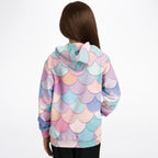Girls Rainbow Mermaid Hoodie – Cozy Cotton Fleece or Lightweight Sports Fabric