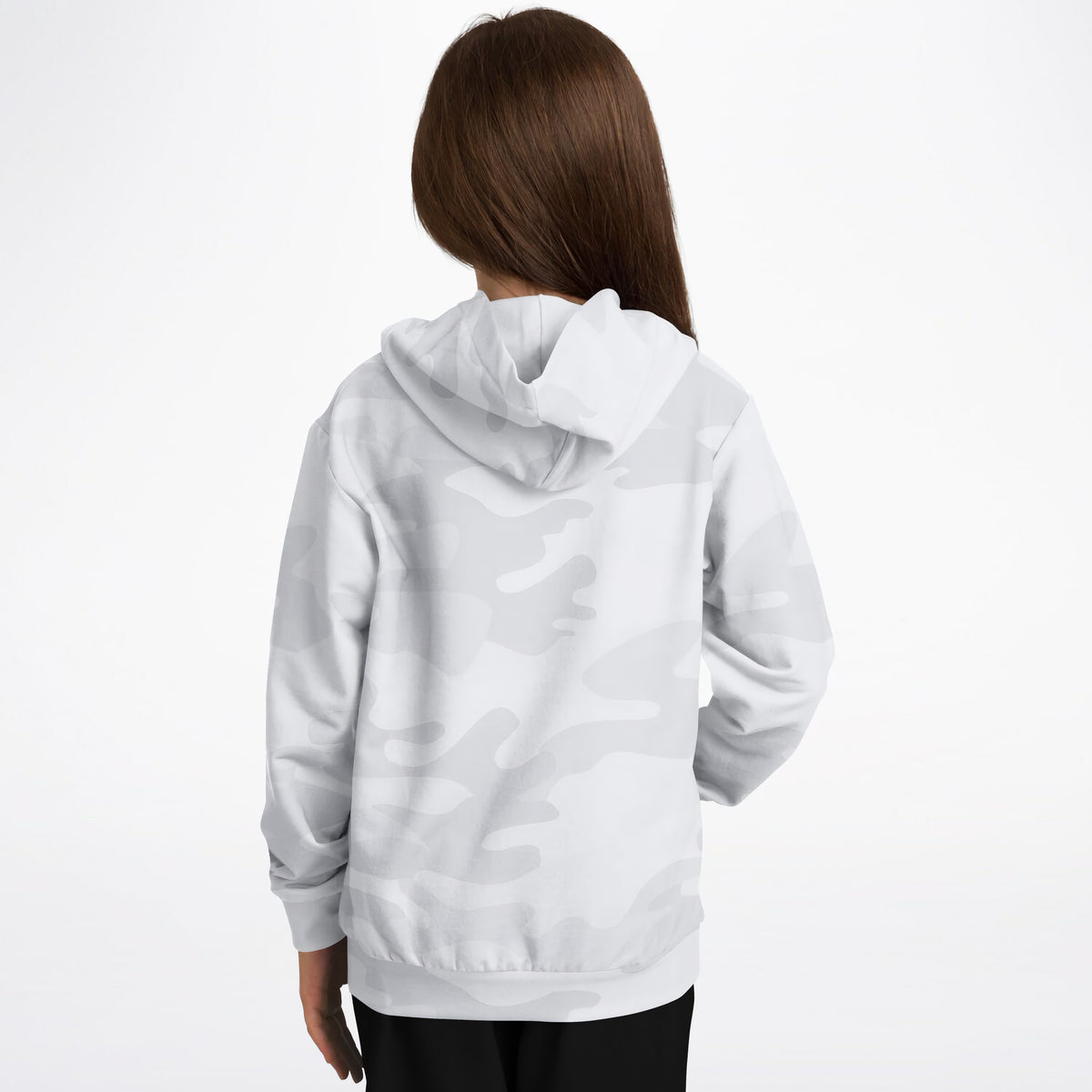 Kids White and Gray Camouflage Hoodie – Ultra Comfy & Stretchy, Cozy Fleece or Lightweight Sports Fabric, Double-Layer Hood & Kangaroo Pocket