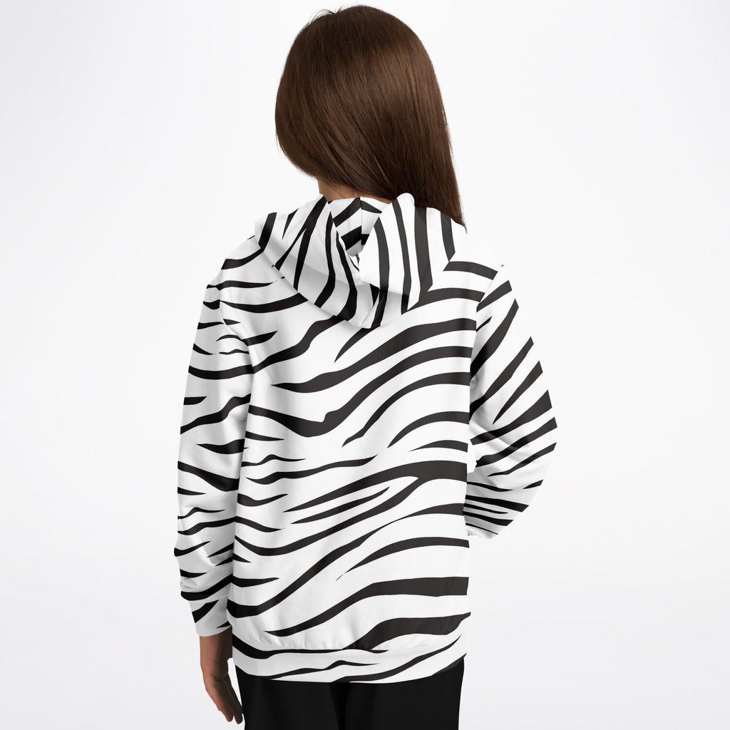 Kids Zebra Print Hoodie – Ultra Comfy & Stretchy, Cozy Fleece or Lightweight Sports Fabric, Double-Layer Hood & Kangaroo Pocket