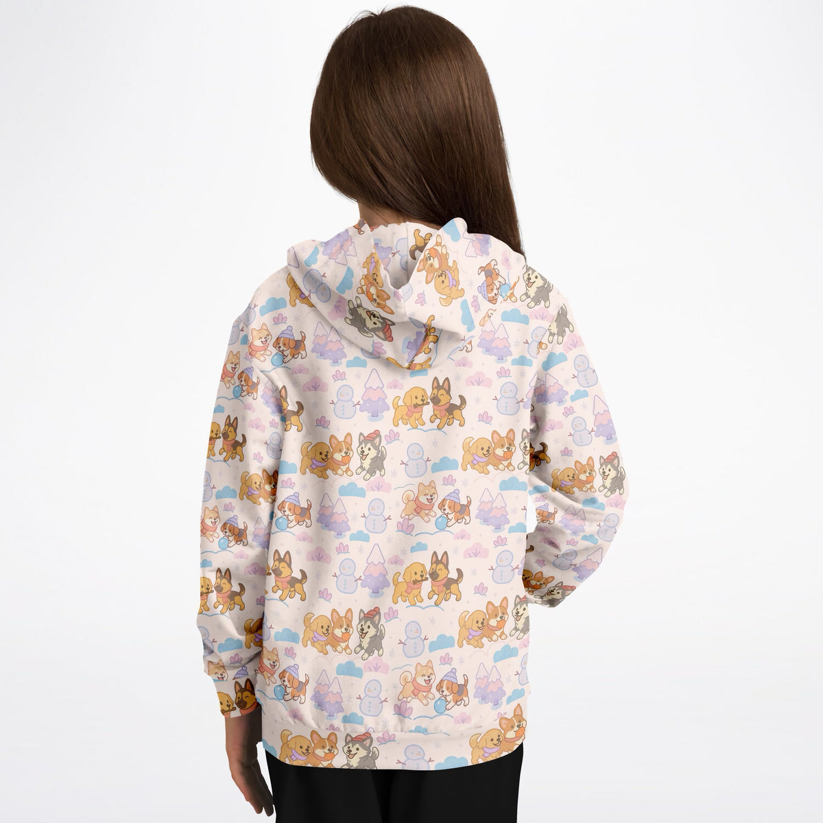Kids Christmas Dogs Hoodie – Ultra Comfy & Stretchy, Cozy Fleece or Lightweight Sports Fabric, Double-Layer Hood & Kangaroo Pocket