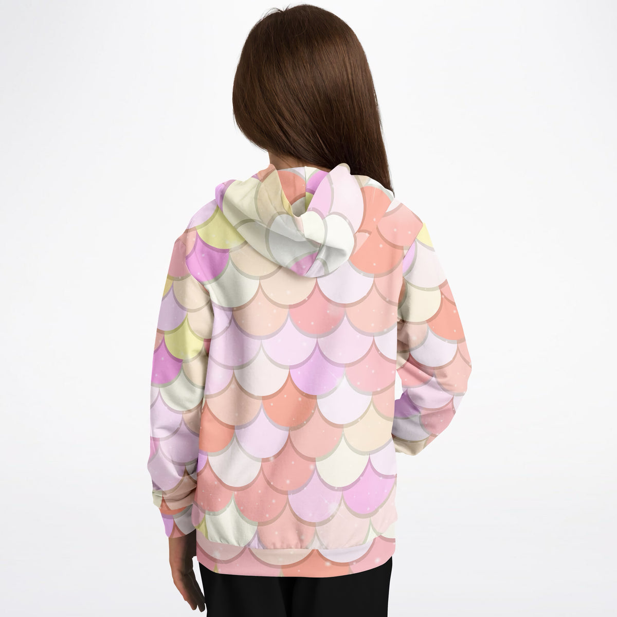 Girls Pink Mermaid Hoodie – Ultra Comfy & Stretchy, Cozy Fleece or Lightweight Sports Fabric, Double-Layer Hood & Kangaroo Pocket