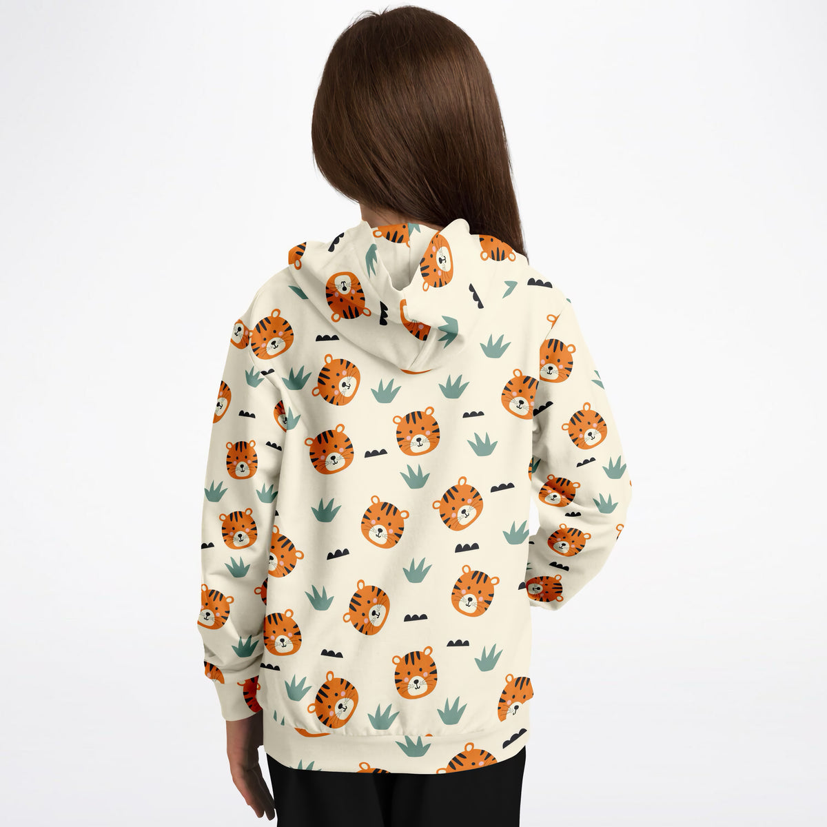 Kids Cute Orange Tiger Hoodie – Ultra Comfy & Stretchy, Cozy Fleece or Lightweight Sports Fabric, Double-Layer Hood & Kangaroo Pocket