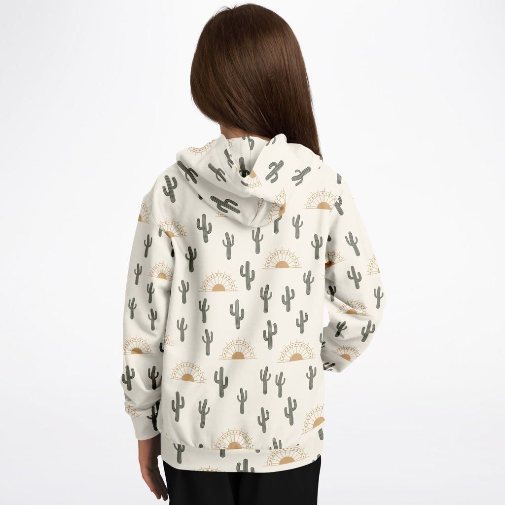 Kids Desert Cactus Hoodie – Ultra Comfy & Stretchy, Cozy Fleece or Lightweight Sports Fabric, Double-Layer Hood & Kangaroo Pocket