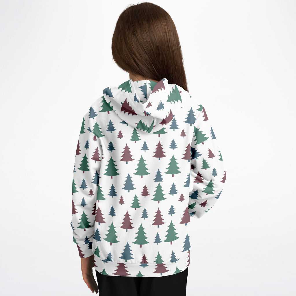 Kids Christmas Tree Hoodie – Ultra Comfy & Stretchy, Cozy Fleece or Lightweight Sports Fabric, Double-Layer Hood & Kangaroo Pocket