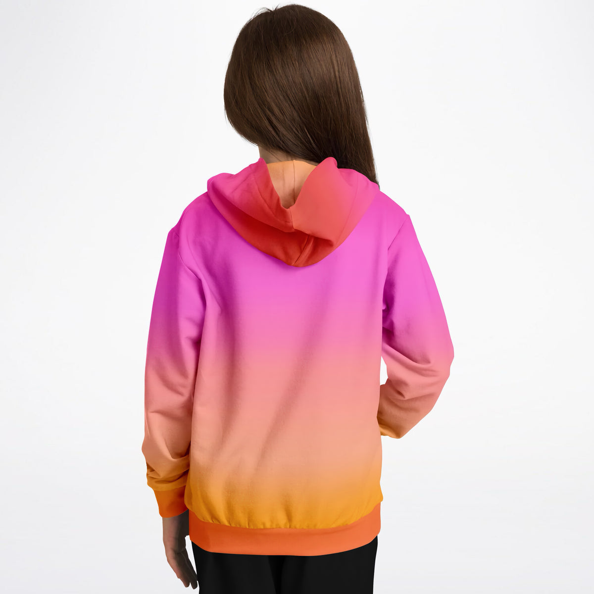 Kids Sunset Ombre Hoodie – Ultra Comfy & Stretchy, Cozy Fleece or Lightweight Sports Fabric, Double-Layer Hood & Kangaroo Pocket