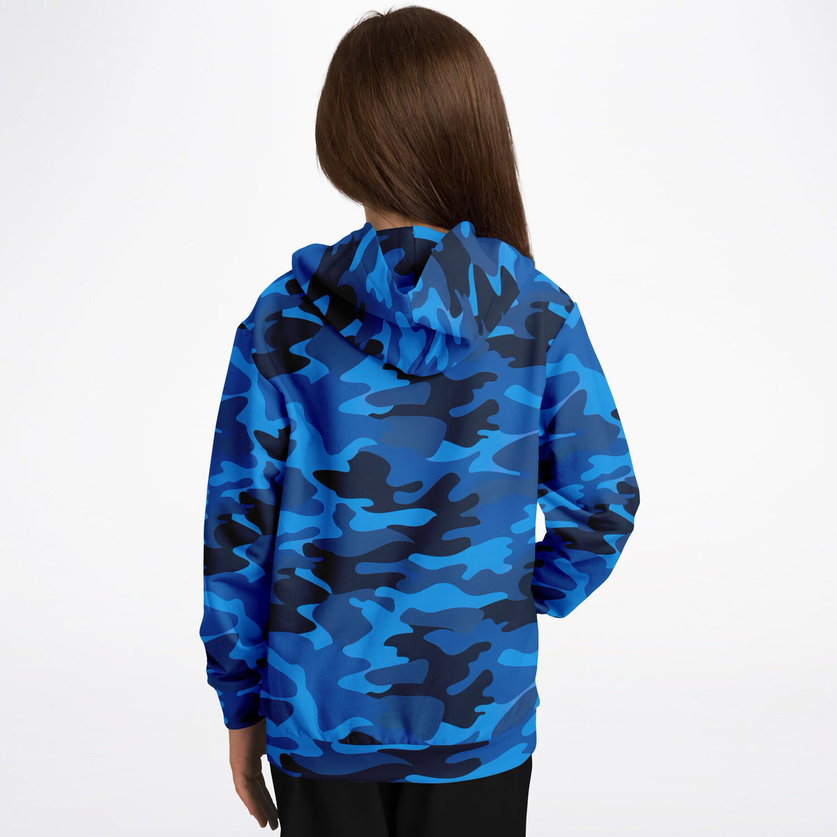 Kids Blue Camouflage Hoodie – Ultra Comfy & Stretchy, Cozy Fleece or Lightweight Sports Fabric, Double-Layer Hood & Kangaroo Pocket