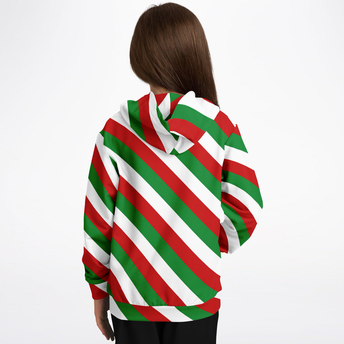 Kids Christmas Stripe Hoodie – Ultra Comfy & Stretchy, Cozy Fleece or Lightweight Sports Fabric, Double-Layer Hood & Kangaroo Pocket