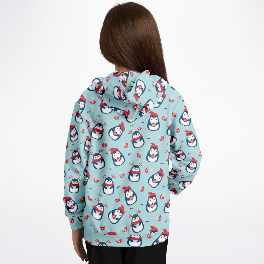 Kids Reindeer Penguin Hoodie – Ultra Comfy & Stretchy, Cozy Fleece or Lightweight Sports Fabric, Double-Layer Hood & Kangaroo Pocket