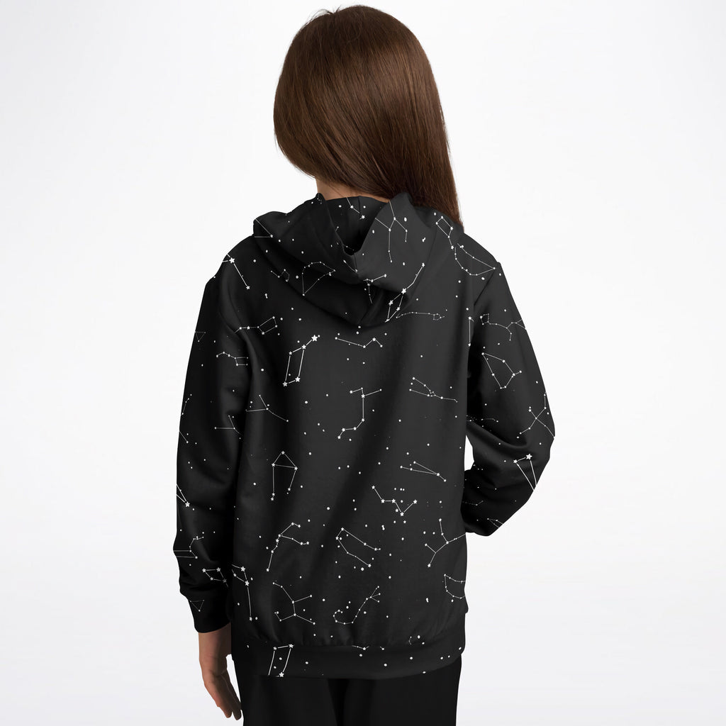 Kids Realistic Constellations Hoodie – Cozy Cotton Fleece or Lightweight Sports Fabric