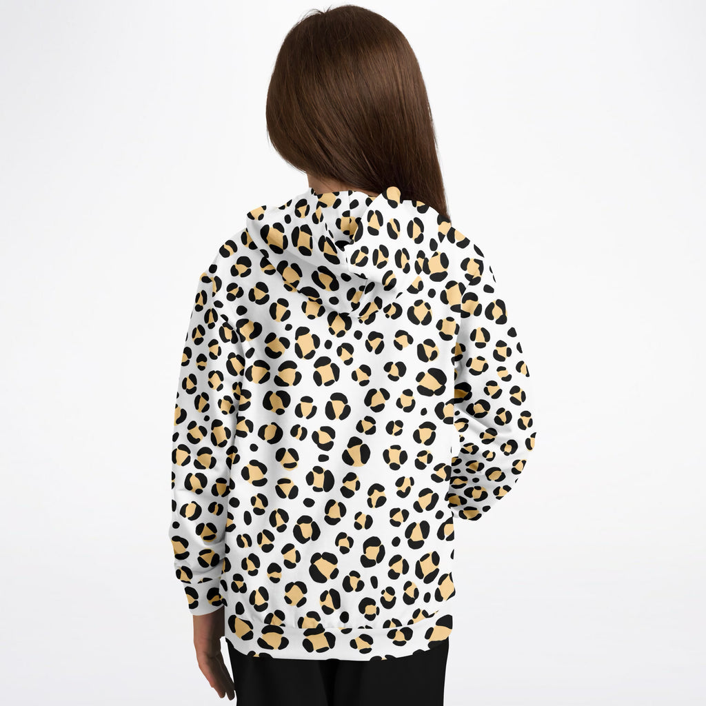 Girls Yellow Leopard Print Hoodie – Ultra Comfy & Stretchy, Cozy Fleece or Lightweight Sports Fabric, Double-Layer Hood & Kangaroo Pocket
