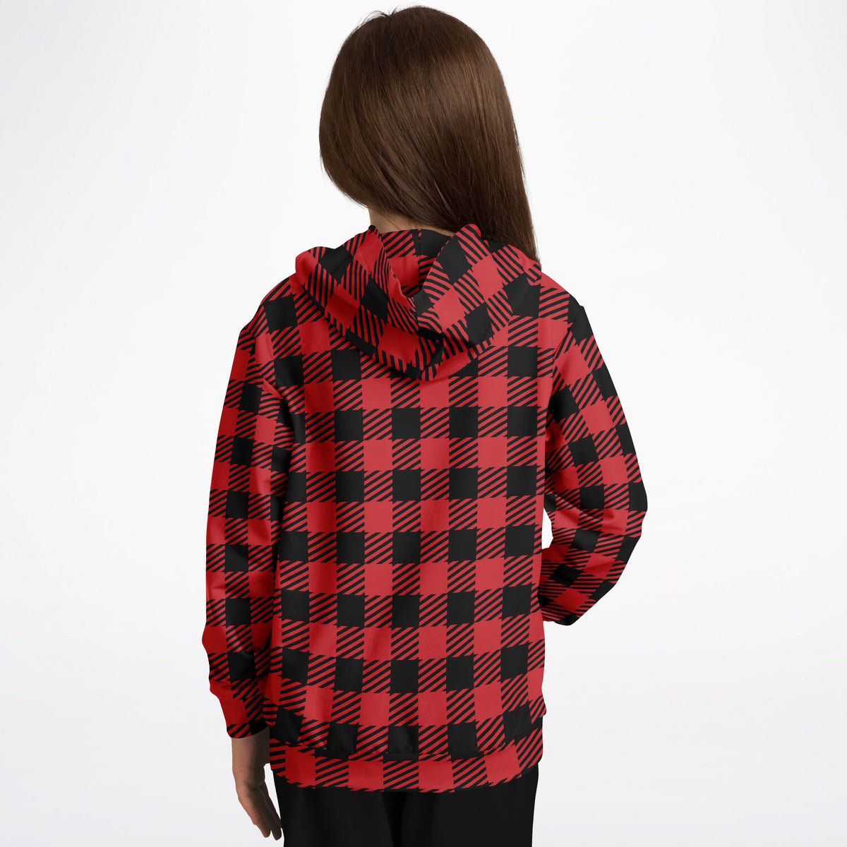 Kids Christmas Plaid Hoodie – Ultra Comfy & Stretchy, Cozy Fleece or Lightweight Sports Fabric, Double-Layer Hood & Kangaroo Pocket