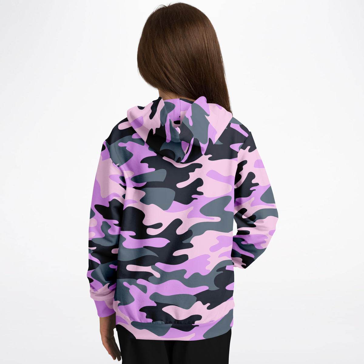 Girls Purple Camouflage Hoodie – Ultra Comfy & Stretchy, Cozy Fleece or Lightweight Sports Fabric, Double-Layer Hood & Kangaroo Pocket