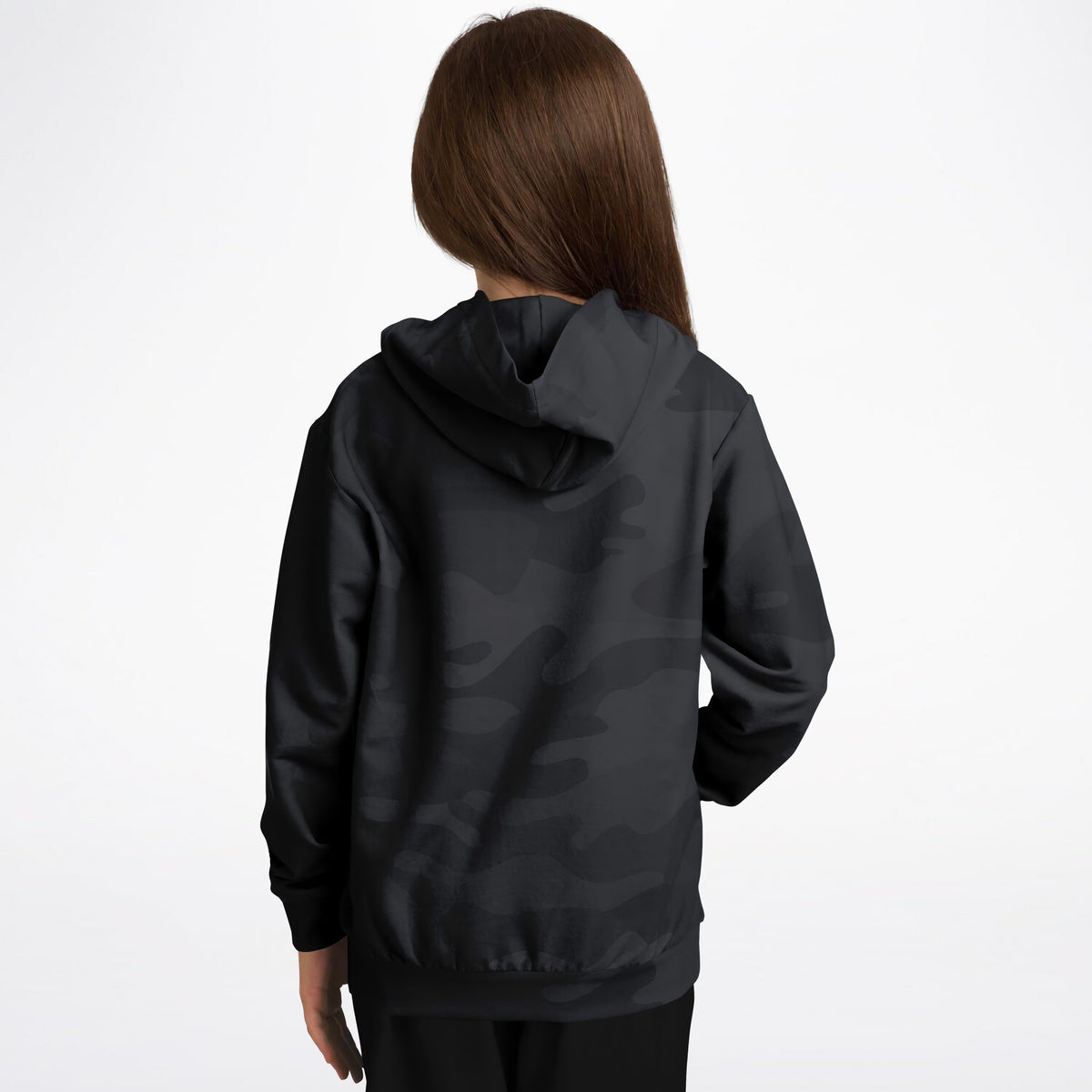Kids Black Camouflage Hoodie – Ultra Comfy & Stretchy, Cozy Fleece or Lightweight Sports Fabric, Double-Layer Hood & Kangaroo Pocket