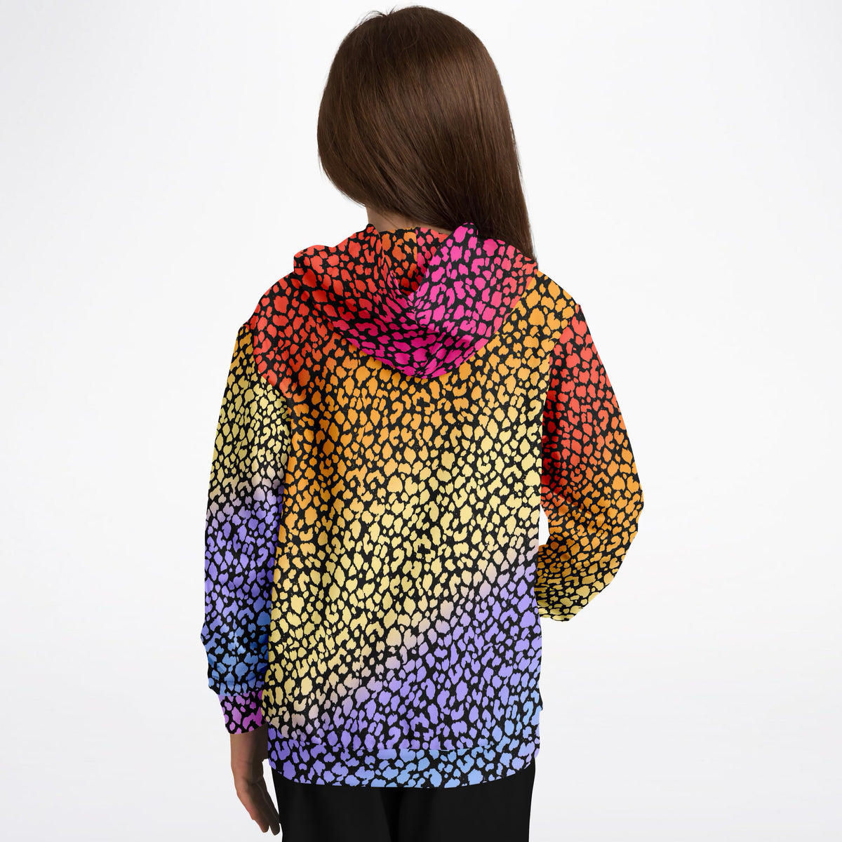Kids Colorful Leopard Print Hoodie – Ultra Comfy & Stretchy, Cozy Fleece or Lightweight Sports Fabric, Double-Layer Hood & Kangaroo Pocket