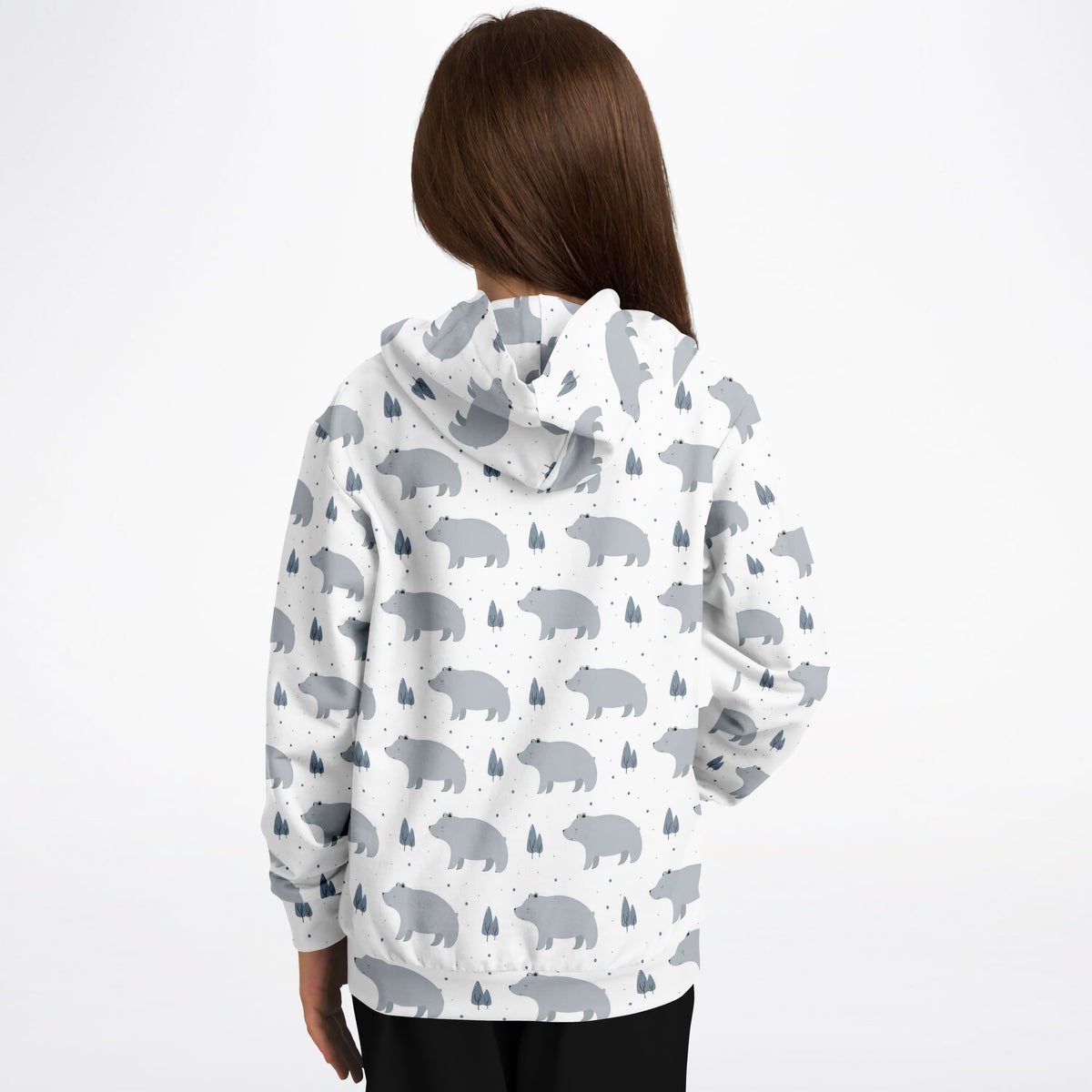 Kids Polar Bear Hoodie – Ultra Comfy & Stretchy, Cozy Fleece or Lightweight Sports Fabric, Double-Layer Hood & Kangaroo Pocket