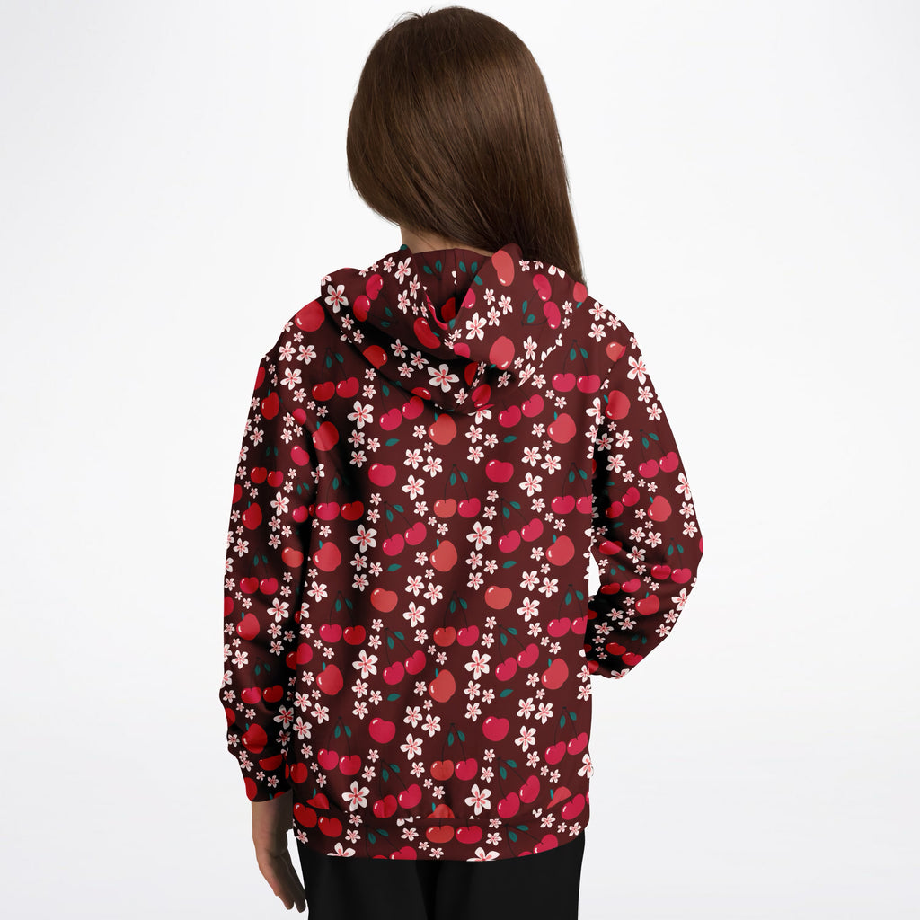 Girls Cherry Blossom Hoodie – Ultra Comfy & Stretchy, Cozy Fleece or Lightweight Sports Fabric, Double-Layer Hood & Kangaroo Pocket