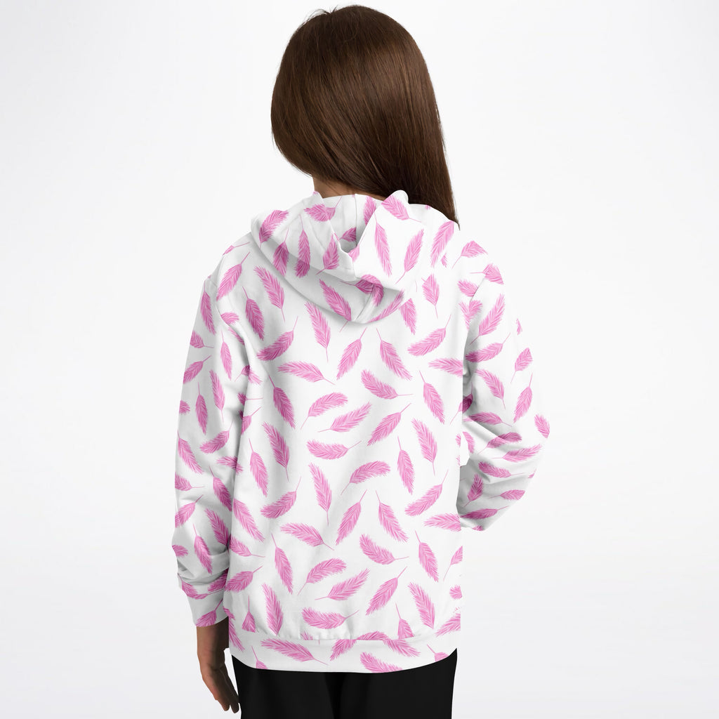 Kids Pink Flamingo Hoodie – Ultra Comfy & Stretchy, Cozy Fleece or Lightweight Sports Fabric, Double-Layer Hood & Kangaroo Pocket