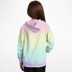 Girls Pastel Rainbow Hoodie – Cozy Cotton Fleece or Lightweight Sports Fabric