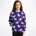 Girls Space Unicorn Hoodie – Cozy Cotton Fleece or Lightweight Sports Fabric