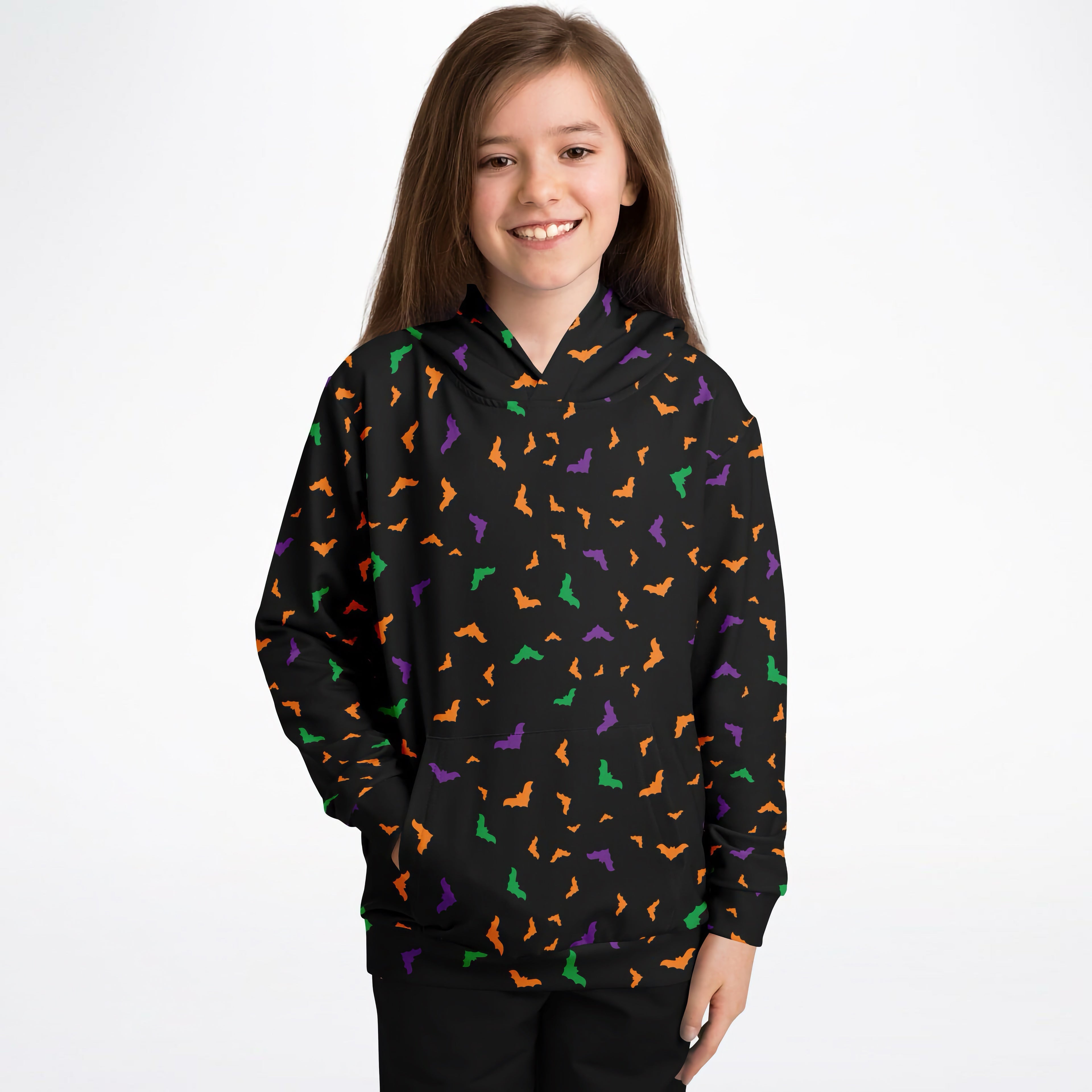 Kids Halloween Bat Hoodie – Cozy Cotton Fleece or Lightweight Sports Fabric