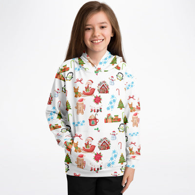 Kids Christmas Hoodie – Ultra Comfy & Stretchy, Cozy Fleece or Lightweight Sports Fabric, Double-Layer Hood & Kangaroo Pocket