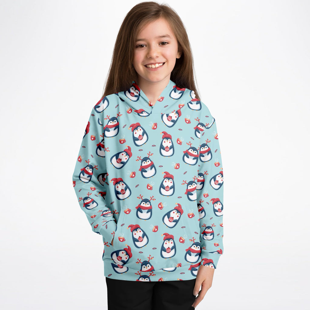 Kids Reindeer Penguin Hoodie – Ultra Comfy & Stretchy, Cozy Fleece or Lightweight Sports Fabric, Double-Layer Hood & Kangaroo Pocket