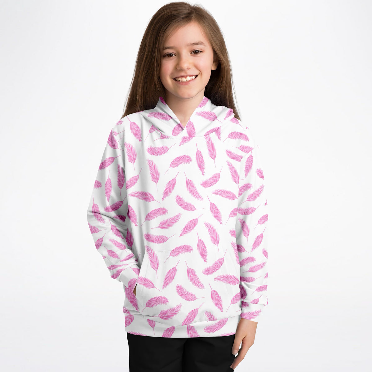 Kids Pink Flamingo Hoodie – Ultra Comfy & Stretchy, Cozy Fleece or Lightweight Sports Fabric, Double-Layer Hood & Kangaroo Pocket