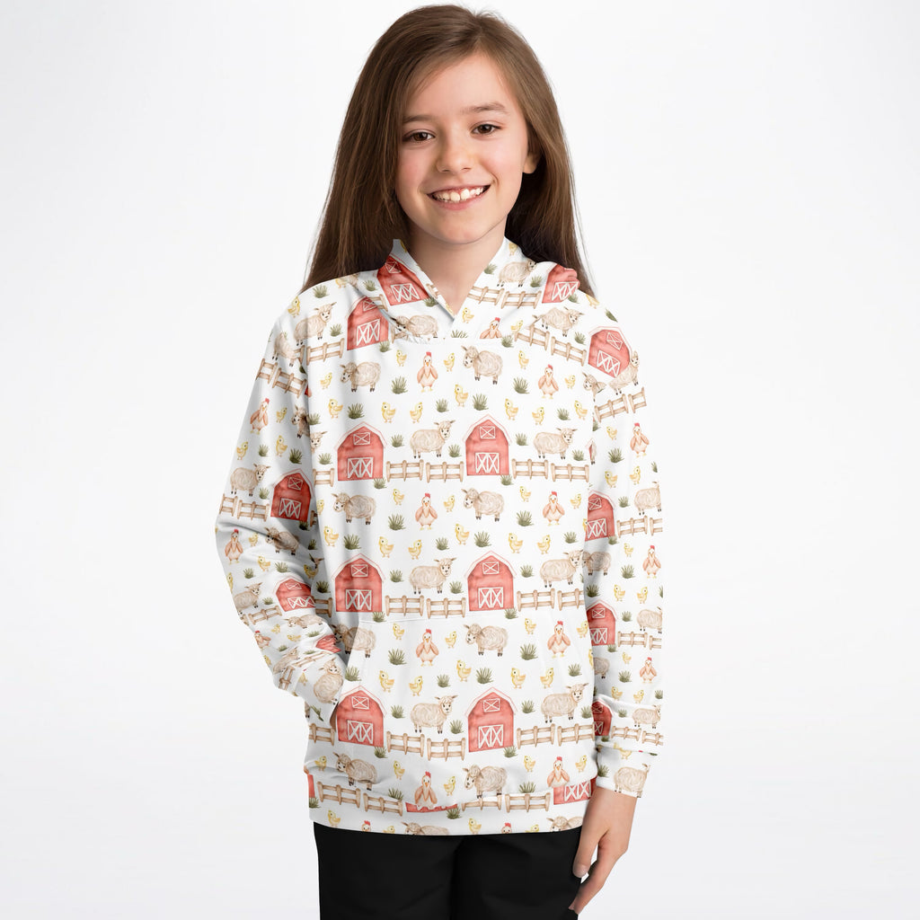 Kids Cute Farm Animal Hoodie – Ultra Comfy & Stretchy, Cozy Fleece or Lightweight Sports Fabric, Double-Layer Hood & Kangaroo Pocket
