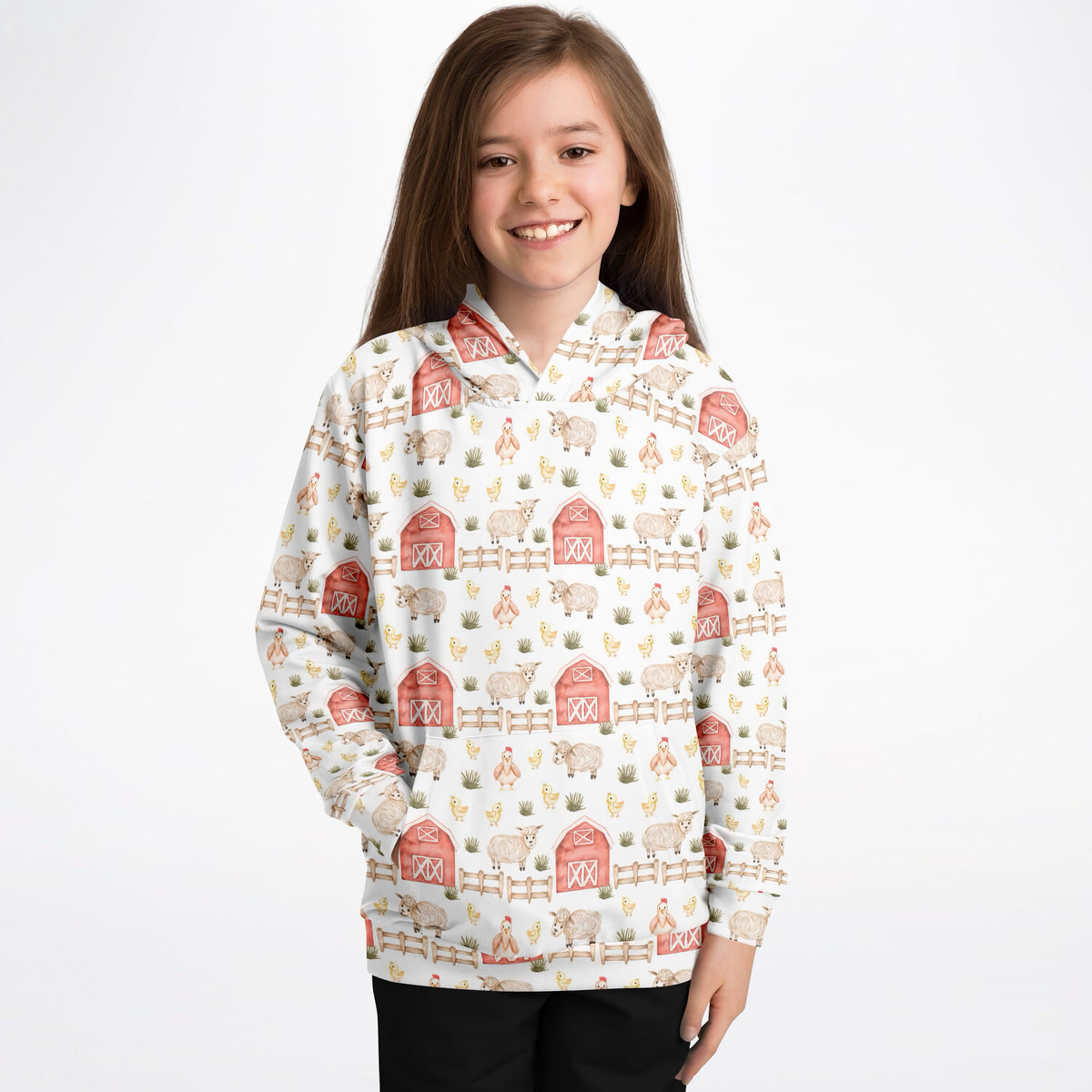 Kids Cute Farm Animal Hoodie – Ultra Comfy & Stretchy, Cozy Fleece or Lightweight Sports Fabric, Double-Layer Hood & Kangaroo Pocket