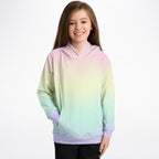 Girls Pastel Rainbow Hoodie – Cozy Cotton Fleece or Lightweight Sports Fabric