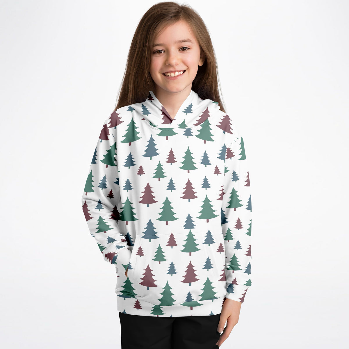 Kids Christmas Tree Hoodie – Ultra Comfy & Stretchy, Cozy Fleece or Lightweight Sports Fabric, Double-Layer Hood & Kangaroo Pocket
