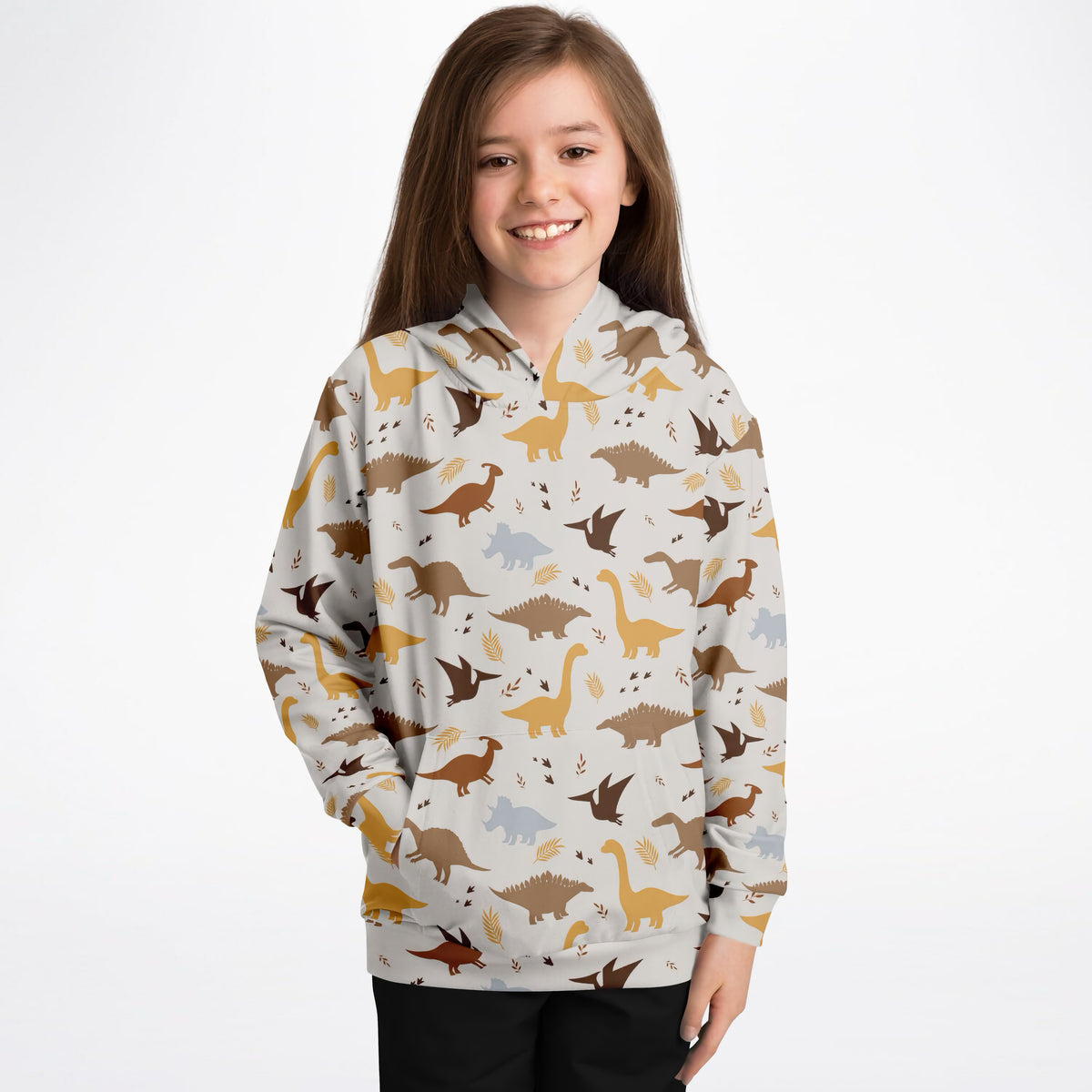 Kids Dinosaur Hoodie – Ultra Comfy & Stretchy, Cozy Fleece or Lightweight Sports Fabric, Double-Layer Hood & Kangaroo Pocket