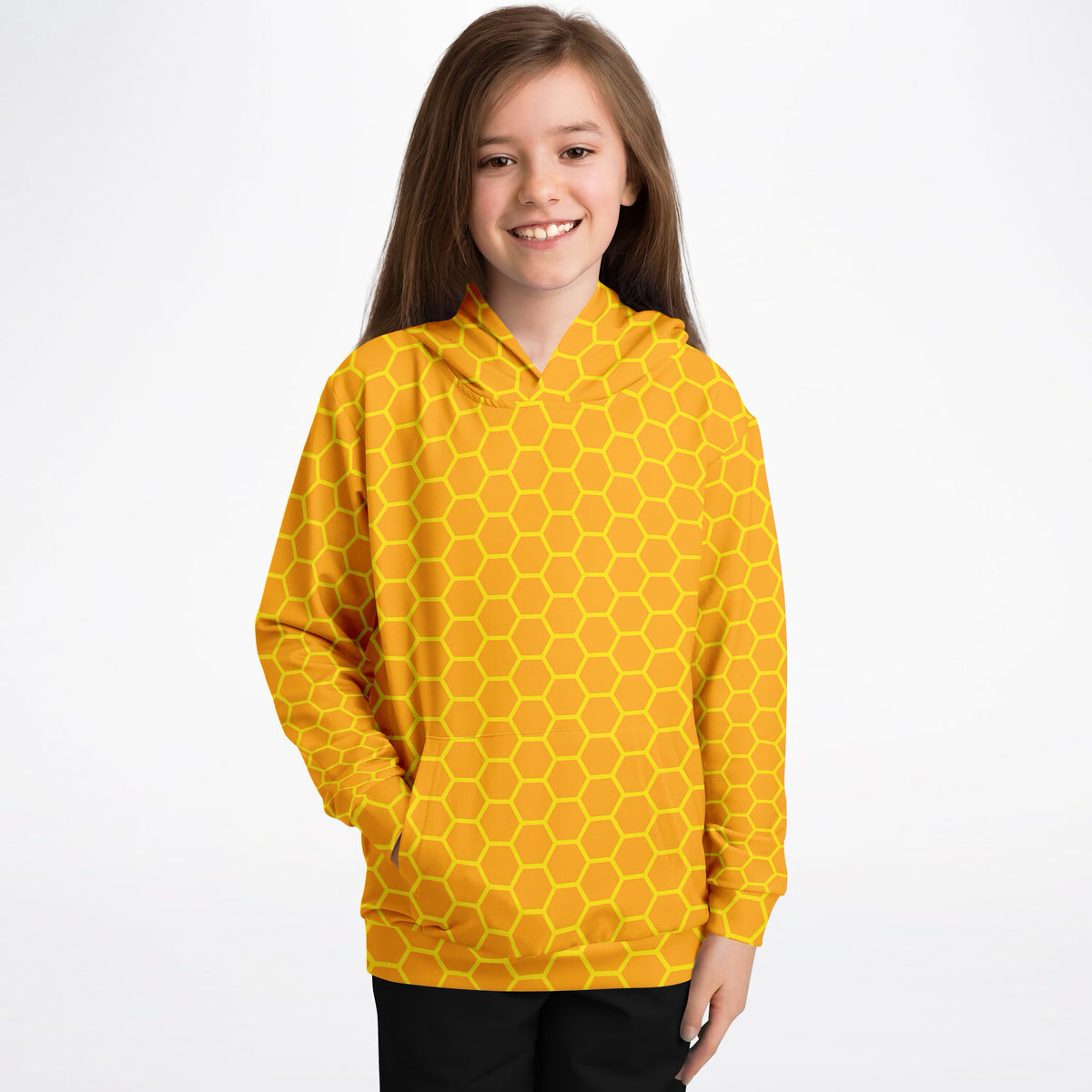 Kids Honeycomb Hoodie – Ultra Comfy & Stretchy, Cozy Fleece or Lightweight Sports Fabric, Double-Layer Hood & Kangaroo Pocket