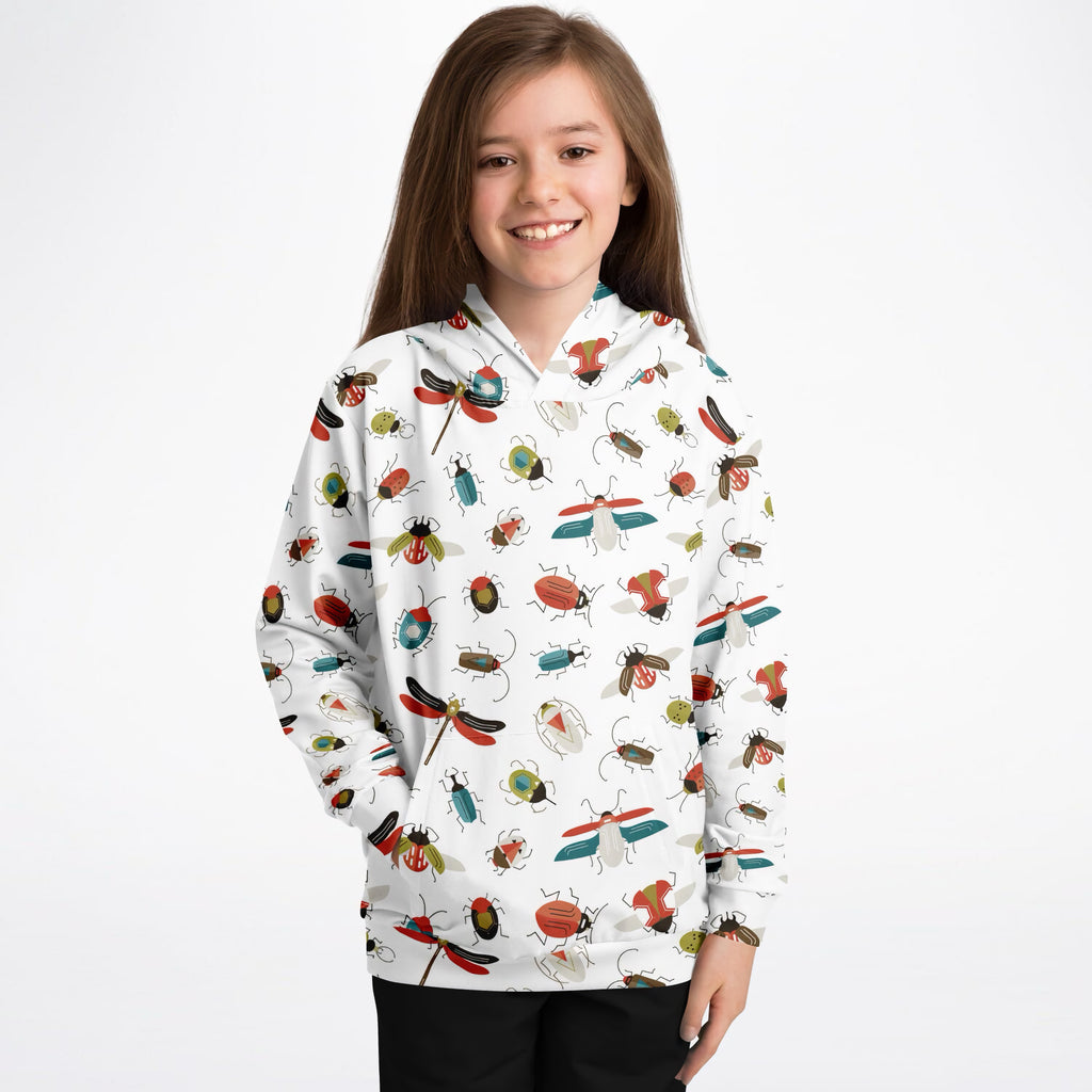 Kids Colorful Bugs Hoodie – Ultra Comfy & Stretchy, Cozy Fleece or Lightweight Sports Fabric, Double-Layer Hood & Kangaroo Pocket