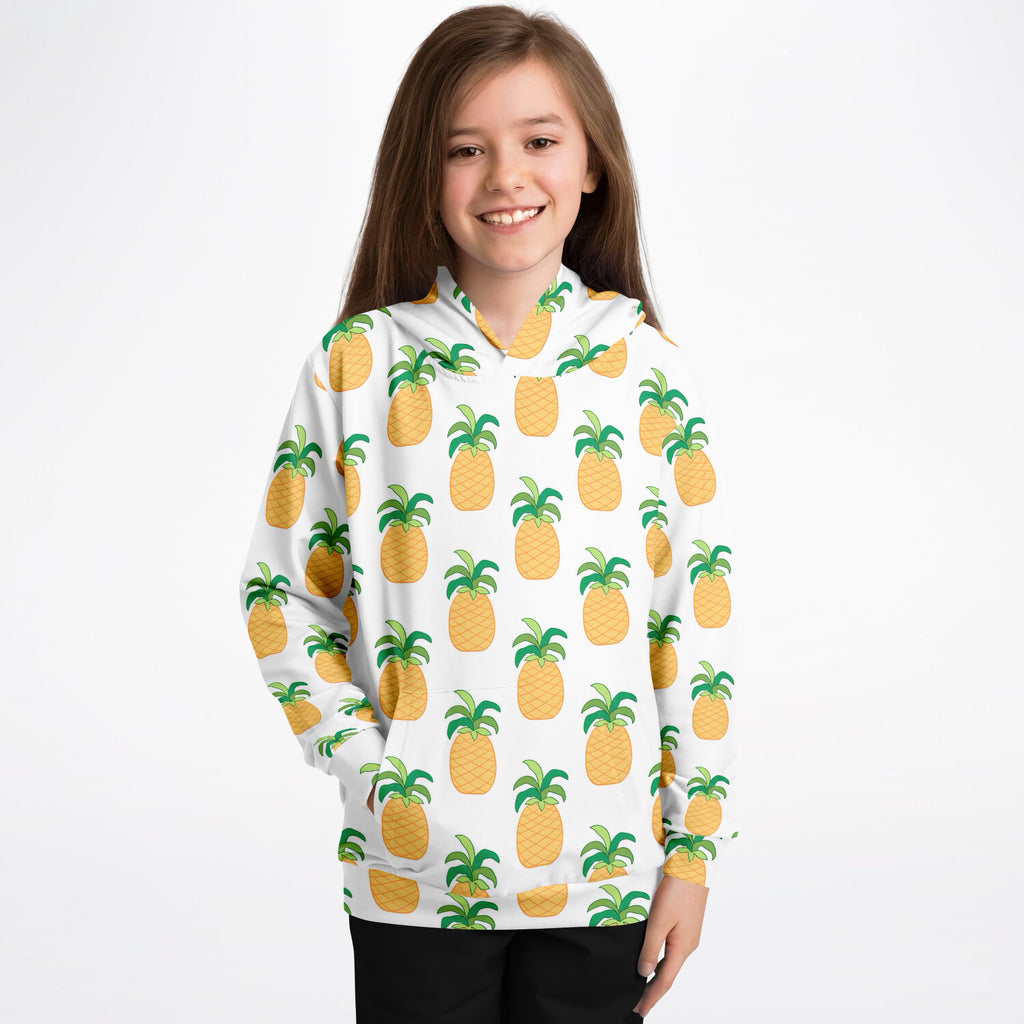 Kids Pineapple Hoodie – Ultra Comfy & Stretchy, Cozy Fleece or Lightweight Sports Fabric, Double-Layer Hood & Kangaroo Pocket