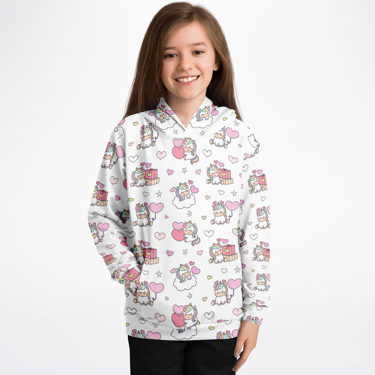 Girls Unicorn Birthday Hoodie – Ultra Comfy & Stretchy, Cozy Fleece or Lightweight Sports Fabric, Double-Layer Hood & Kangaroo Pocket