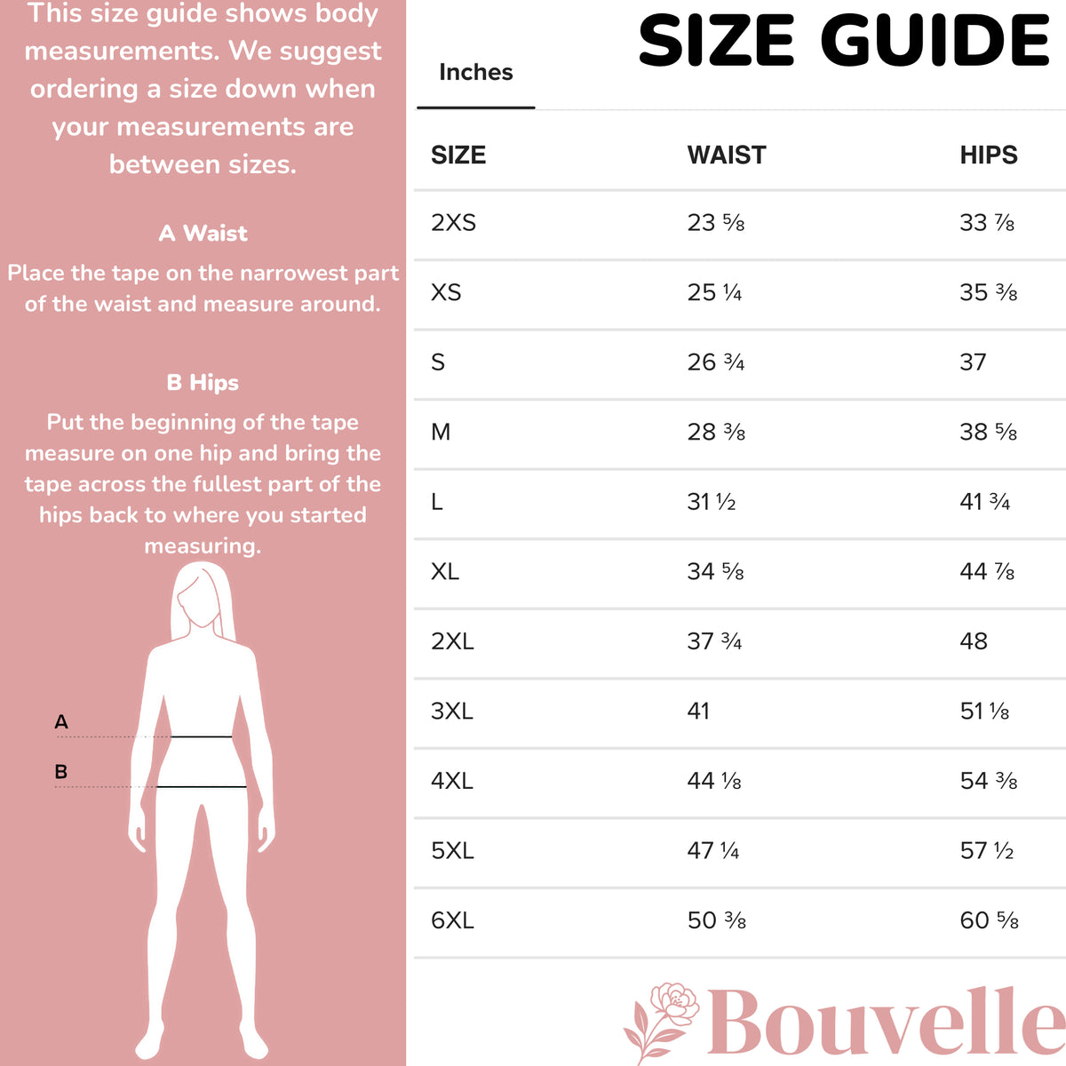 Size guide for Women's Dog Face High Waist Flare Legging Pants