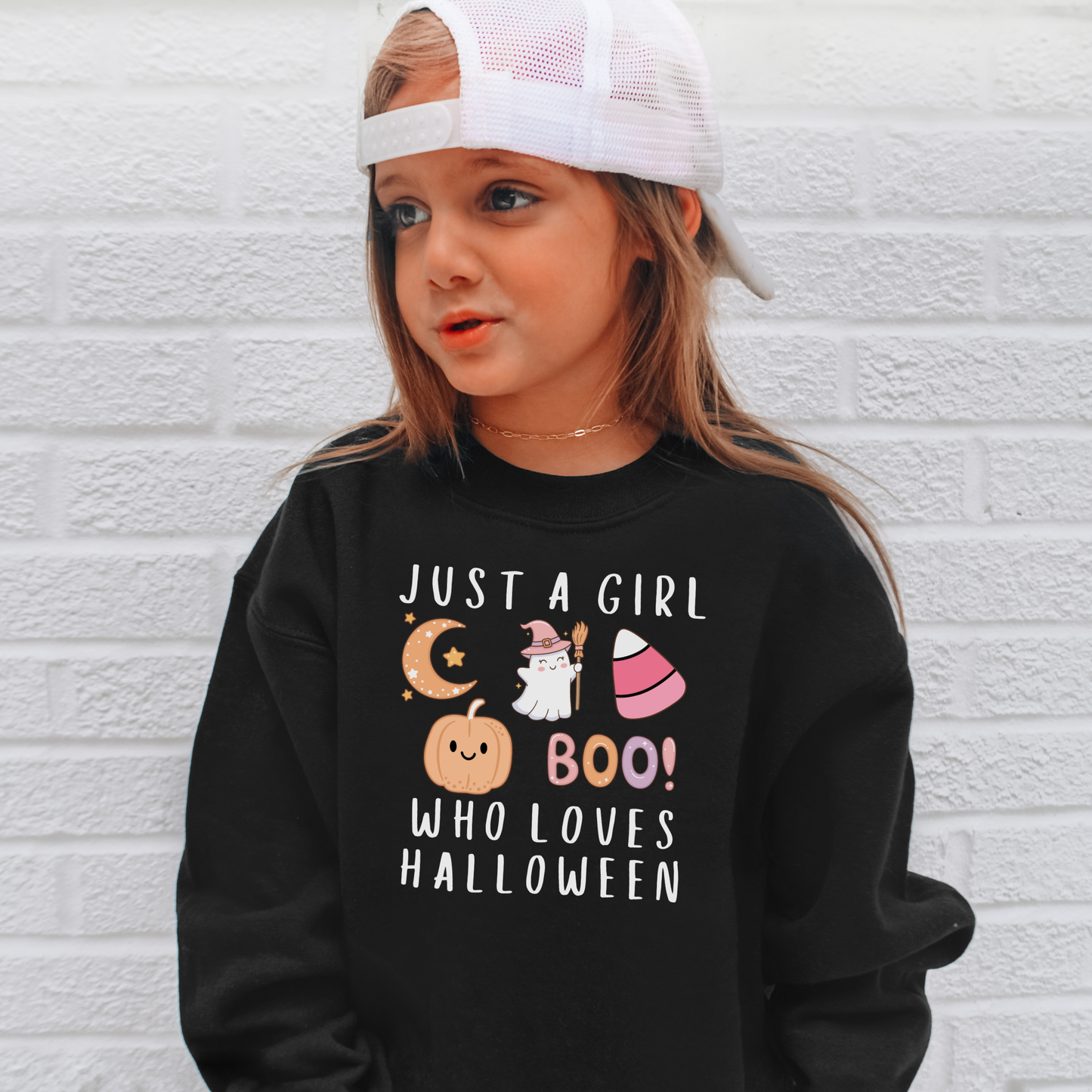 Girls 'Just a Girl Who Loves Halloween' Sweatshirt – Cute Toddler & Youth Pullover