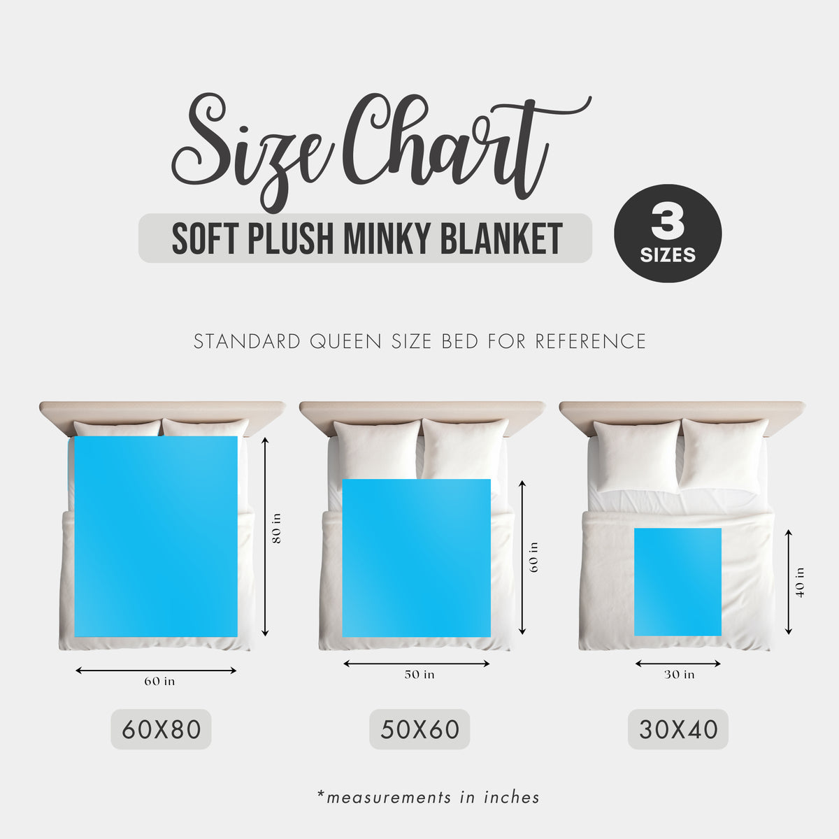 Size guide for Kids Purple Corgi Dog Blanket