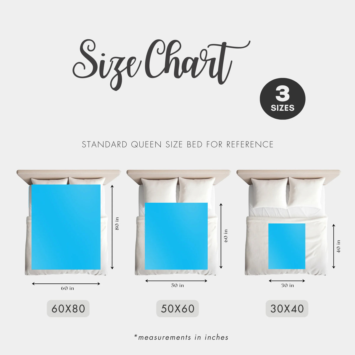 Size guide for Red And Green Candy Cane Christmas Blanket