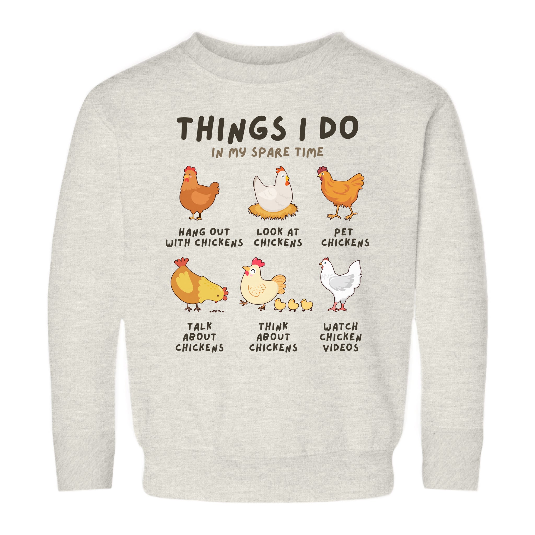Kids 'Things I Do In My Spare Time' Chicken Sweatshirt – Cozy, Fun, and Perfect for Everyday Adventures